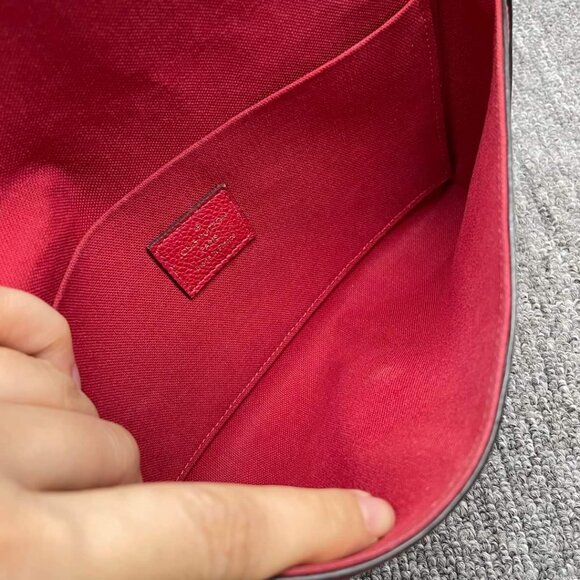 100%  Authentic Louis Vuitton Pochette Felicie Red W/P Monogram Shoulder Bag - Picture 12 of 16
